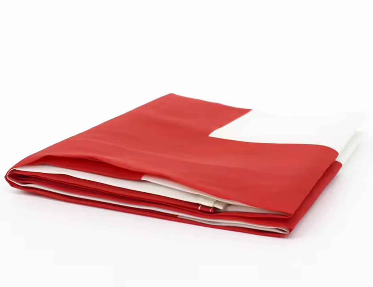 Red fabric on a white background